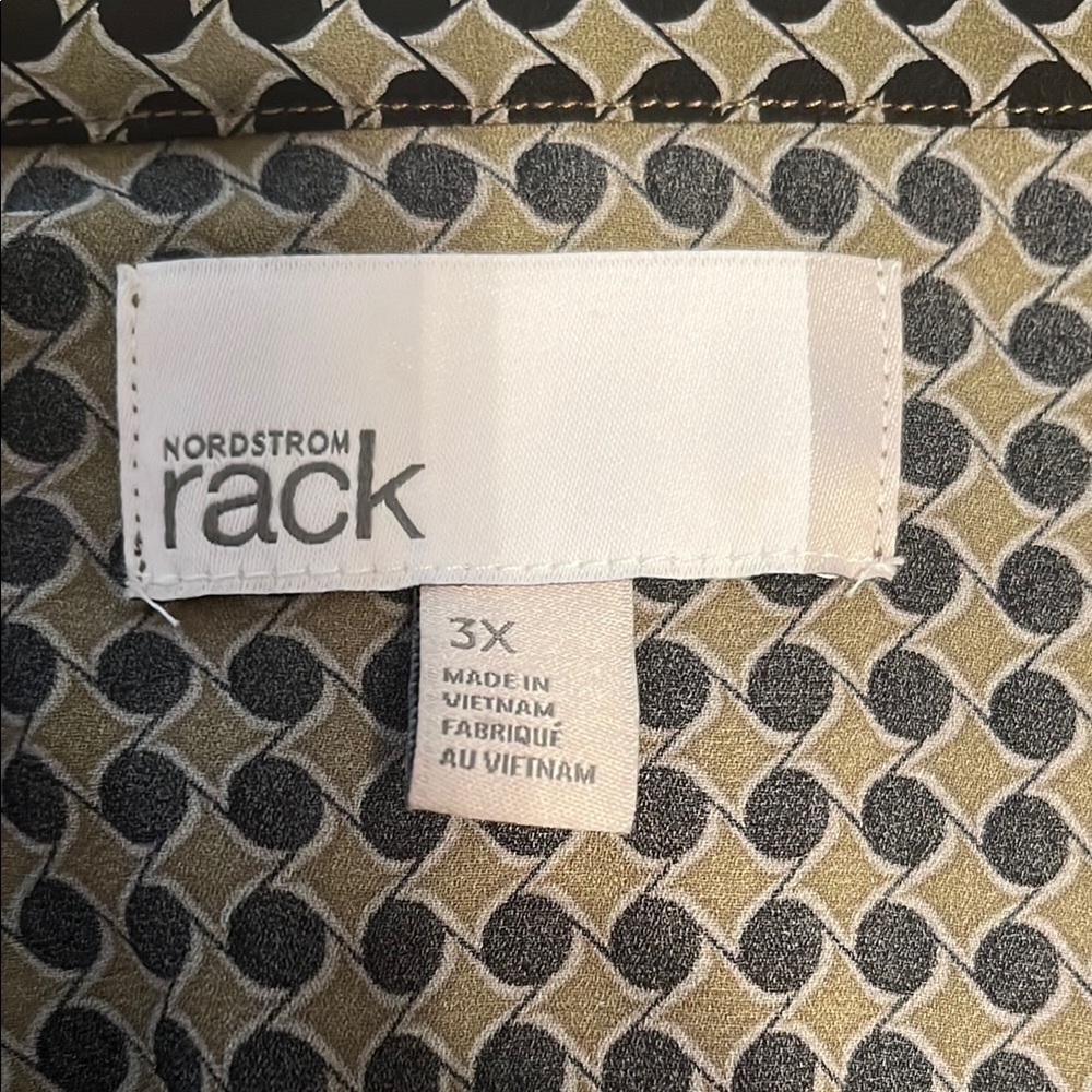 Nordstrom Olive and Black Geometric Blouse - Picture 7 of 7